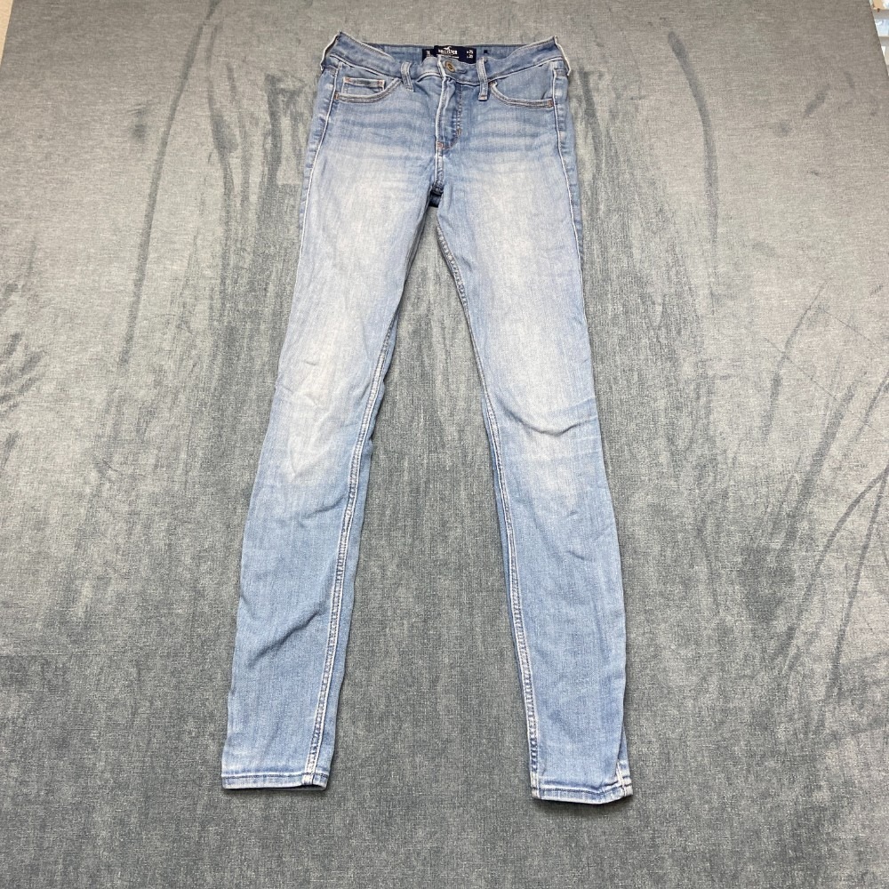 Hollister Super Skinny Jeans Womens 1L 25x30 Blue Cotton Soft Stretch Mid Rise